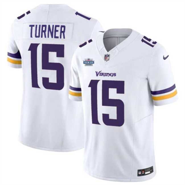 Men & Women & Youth Minnesota Vikings #15 Dallas Turner White 2024 With Draft Patch F.U.S.E Vapor Untouchable Limited Stitched Jersey,We sell and wholesale Men & Women & Youth Minnesota Vikings #15 Dallas Turner White 2024 With Draft Patch F.U.S.E Vapor Untouchable Limited Stitched Jersey on line form chian!